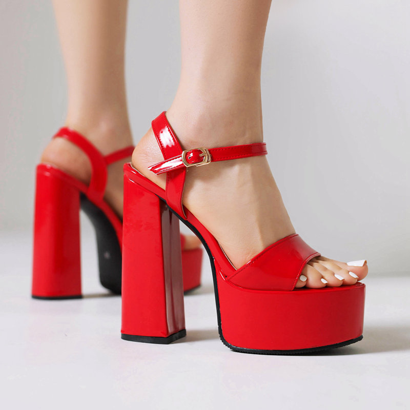 Chunky Sneaker Platform - ORCHALISA ออกแบบผู้หญิงรองเท้าแตะ Peep Toe Chunky Heel