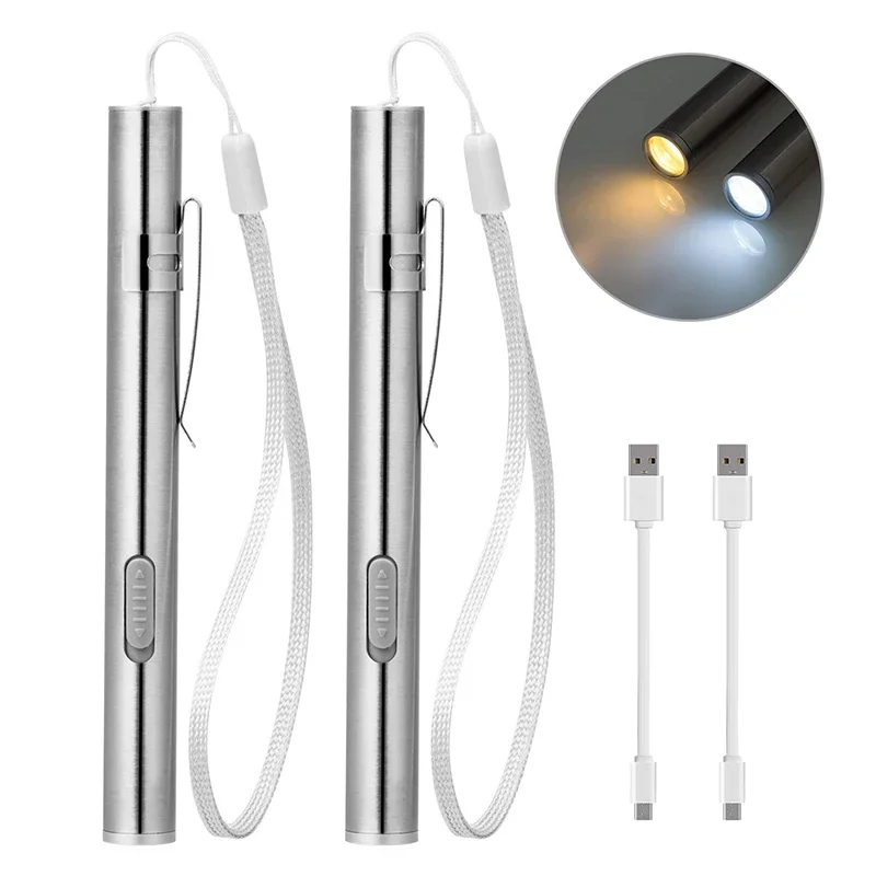Street Fashion Blog - มินิแบบพกพาทางการแพทย์ Handy LED ปากกาไฟฉาย USB ชาร์จทันตแพทย์พยาบาลไฟฉายพร้อมคลิปสแตนเลส