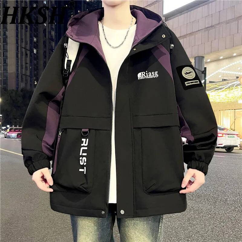 Street Fashion Taiwan - HKSH เสื้อแจ็คเก็ตคอปกพับได้สำหรับผู้ชาย สไตล์ฮิปสเตอร์ แฟชั่นลำลอง รุ่นใหม่ประจำฤดูใบไม้ผลิและฤดูใบไม้ร่วง HK20256