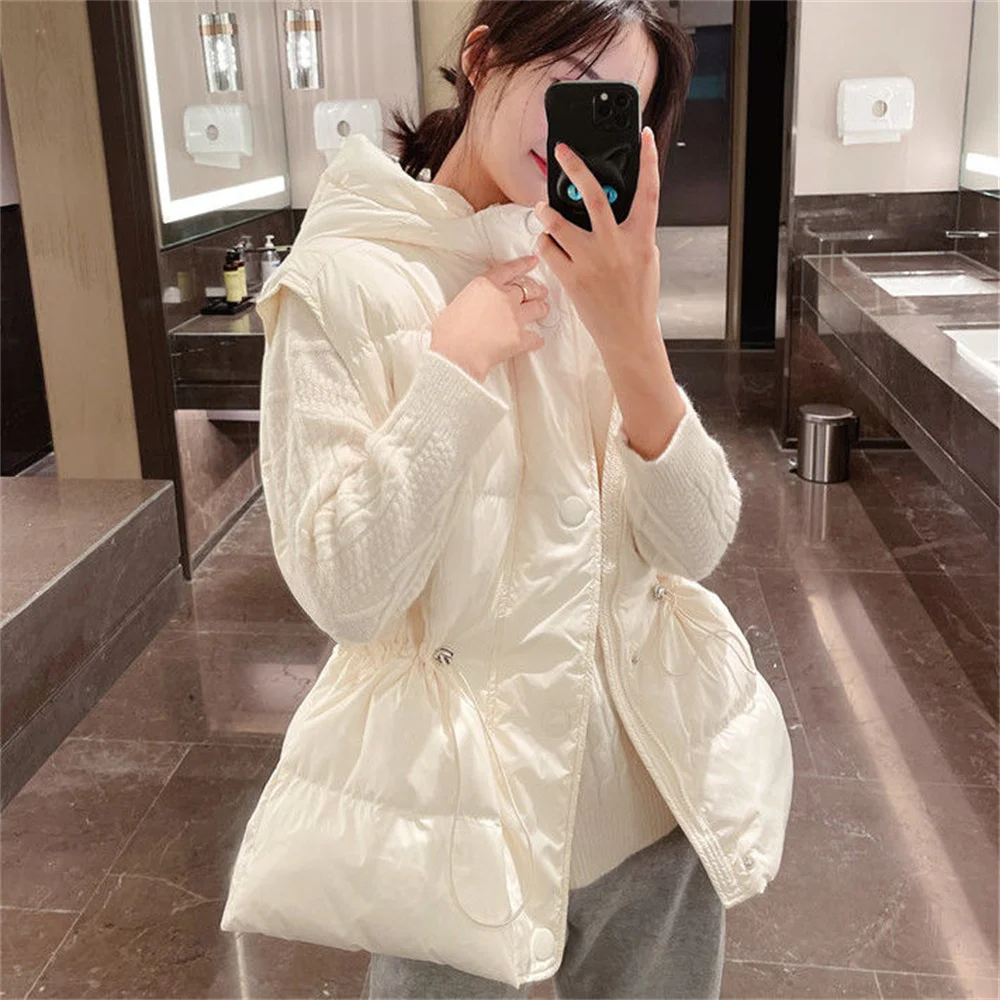 Puffer Vest Padded - เสื้อกั๊กพัฟเฟอร์บุผ้าฝ้ายปี 2026 กันลม อุ่นสบาย เสื้อกั๊กใหม่สำหรับฤดูใบไม้ร่วงและฤดูหนาว เสื้อกั๊กผู้หญิงแบบมีเชือกผูก