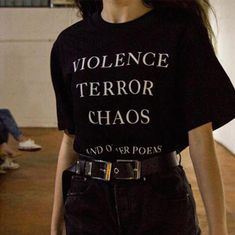 Street Style Fashion Quotes - Sugarbaby ความรุนแรง Terror Chaos และบทกวีอื่นๆคําคมเสื้อยืด Unisex