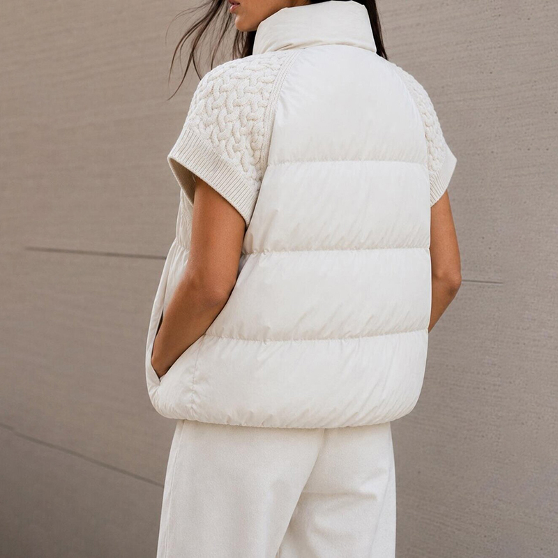 เสื้อกั๊กผู้หญิงทรงสั้นแบบมีสไ - Puffer Vest Padded บทวิจารณ์และราคา