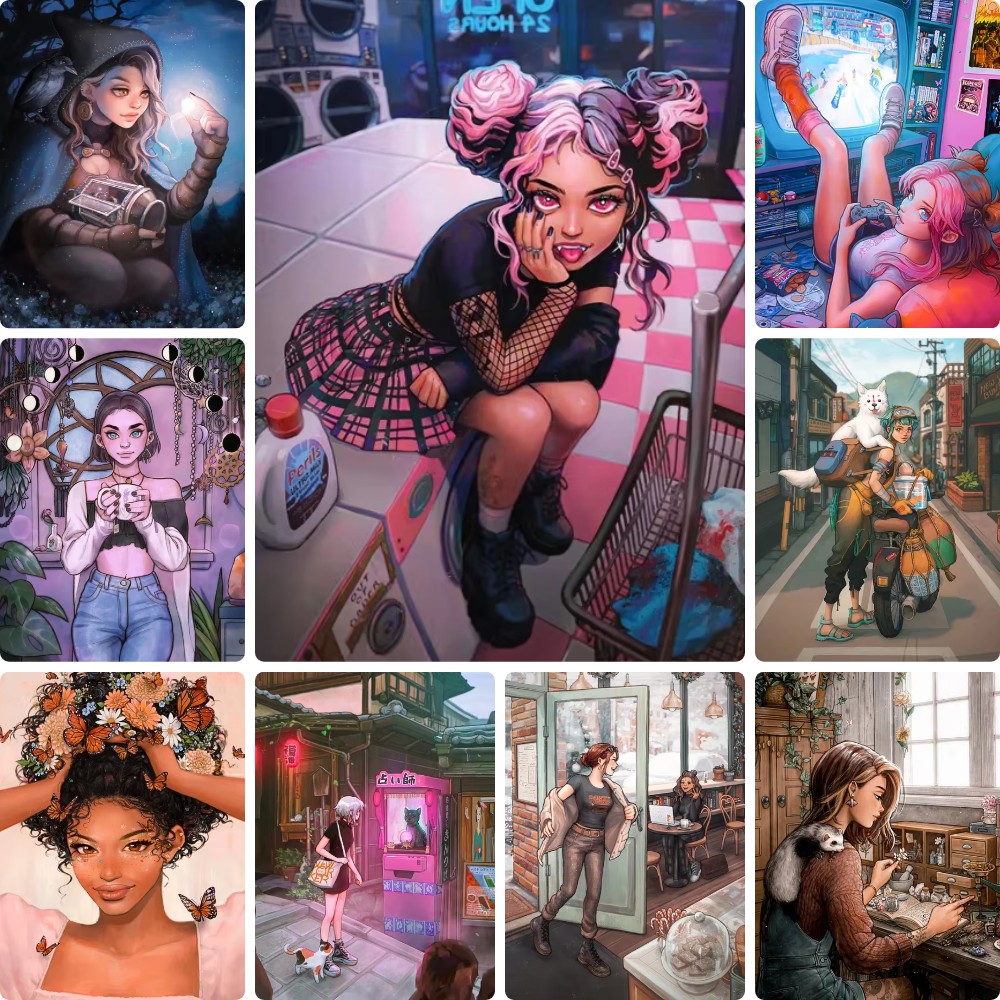 ภาพวาดเพชร 5 มิติ DIY สไตล์คนเ - Street Fashion Europe บทวิจารณ์และราคา