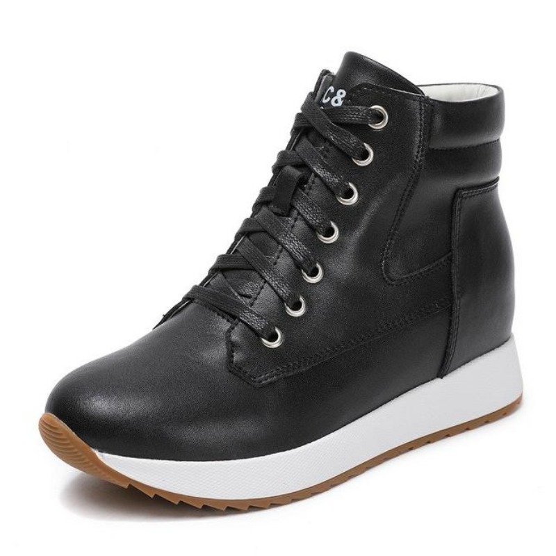 7 ซม.ของแท้หนังผู้หญิงข้อเท้า  - Chunky Sneaker Platform บทวิจารณ์และราคา