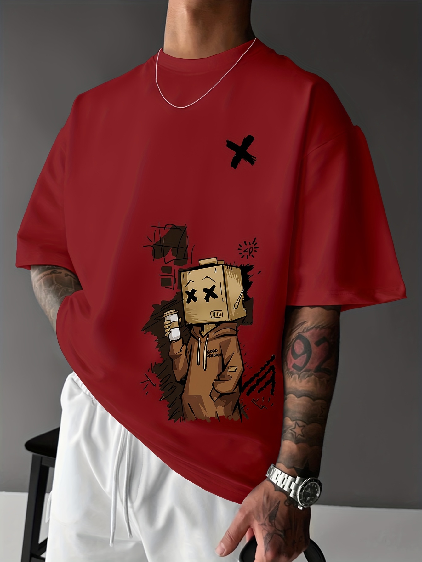 เสื้อยืดคอกลมพิมพ์ลายการ์ตูนกร - Street Fashion Graffiti บทวิจารณ์และราคา