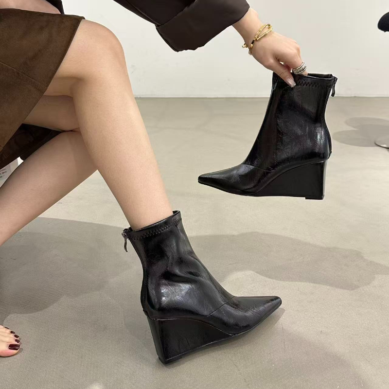 รองเท้าบูทส้นสูงสไตล์วินเทจสำห - Street Fashion Vintage บทวิจารณ์และราคา
