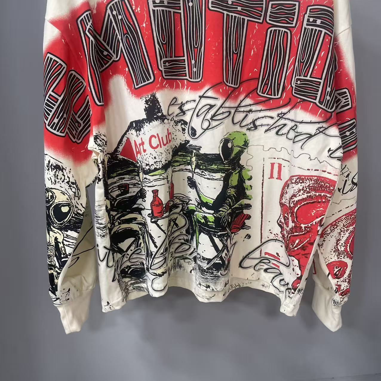 เสื้อยืดแขนยาวดีไซน์เนอร์คุณภา - Street Fashion Vintage บทวิจารณ์และราคา