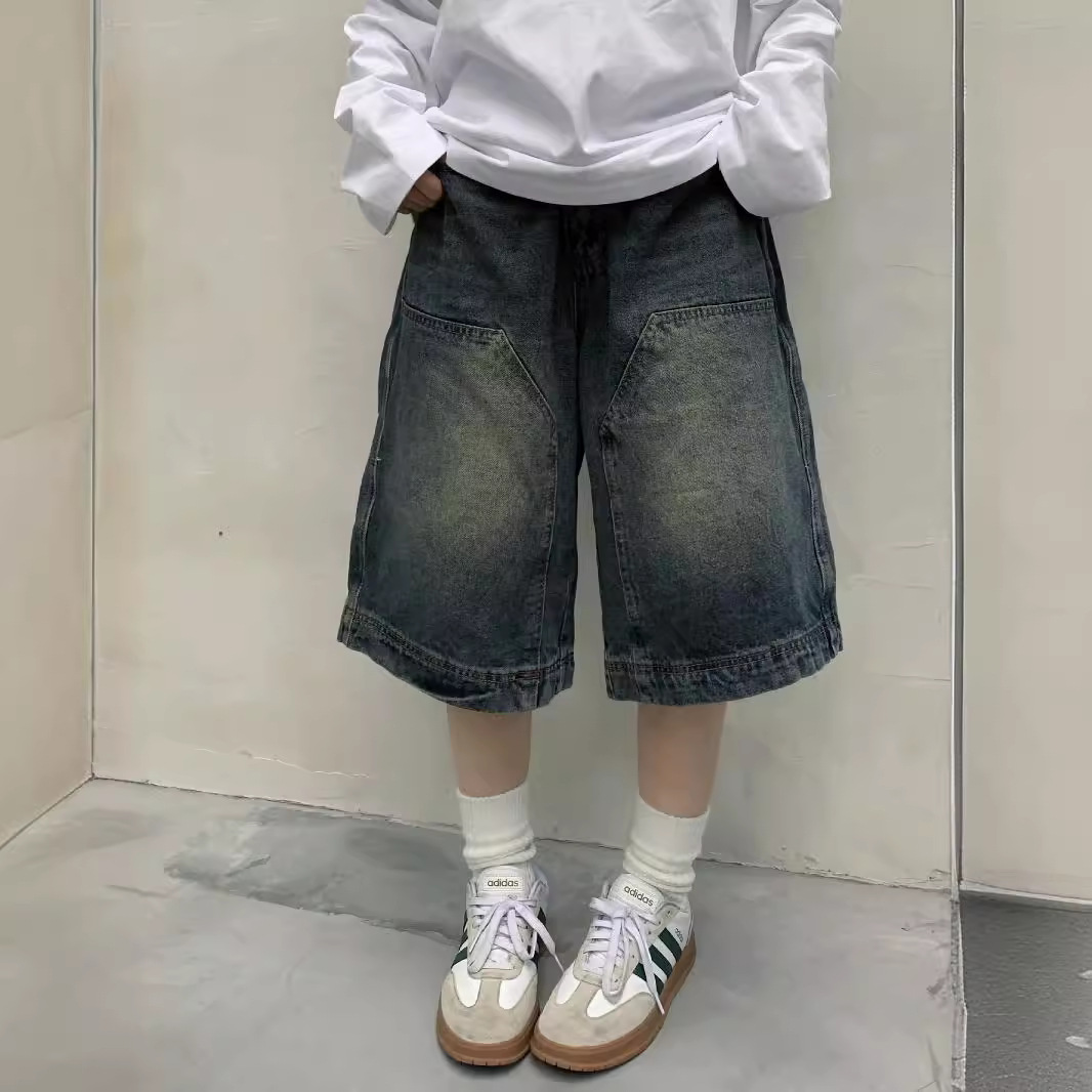 กางเกงยีนส์ขาสั้นทรงหลวมสไตล์ว - Street Fashion Vintage บทวิจารณ์และราคา
