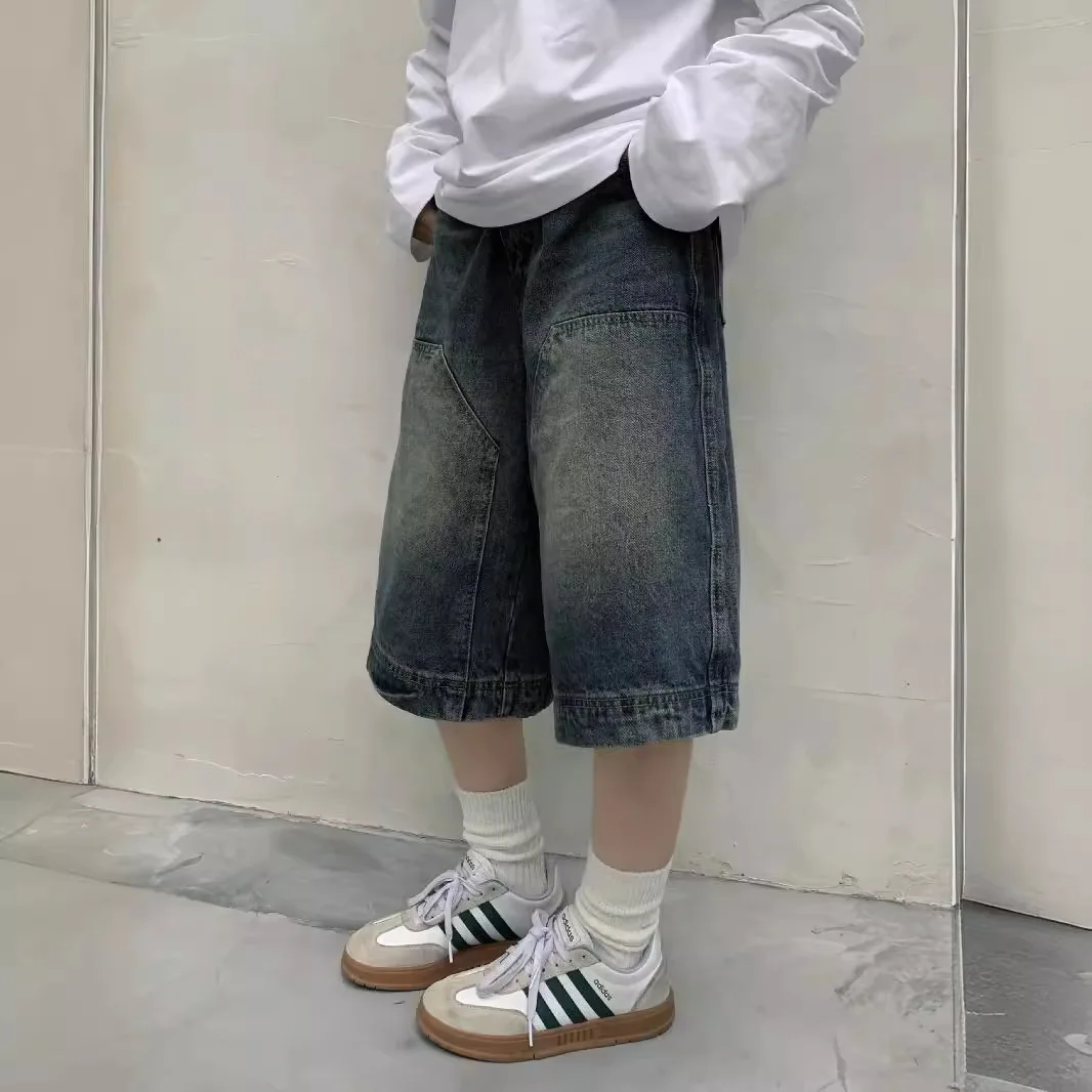 กางเกงยีนส์ขาสั้นทรงหลวมสไตล์ว - Street Fashion Vintage บทวิจารณ์และราคา