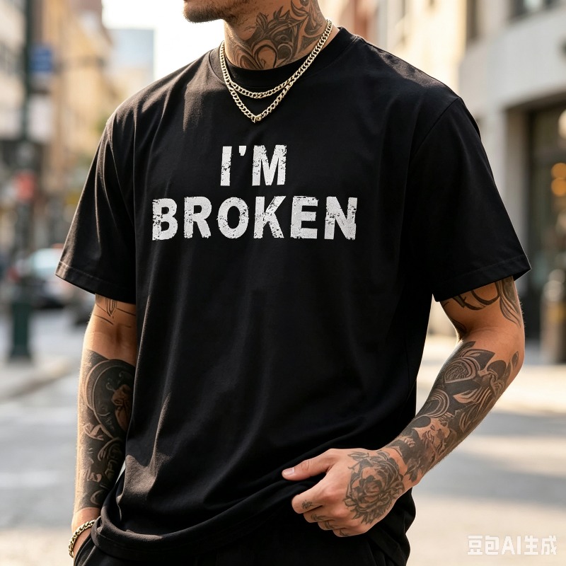 เสื้อยืดผู้ชายลาย Distressed Q - Street Style Fashion Quotes บทวิจารณ์และราคา