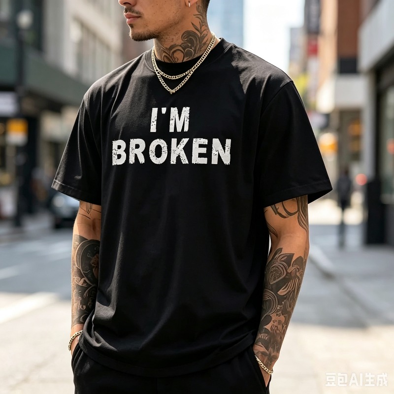 เสื้อยืดผู้ชายลาย Distressed Q - Street Style Fashion Quotes บทวิจารณ์และราคา