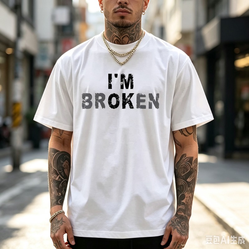 เสื้อยืดผู้ชายลาย Distressed Q - Street Style Fashion Quotes บทวิจารณ์และราคา