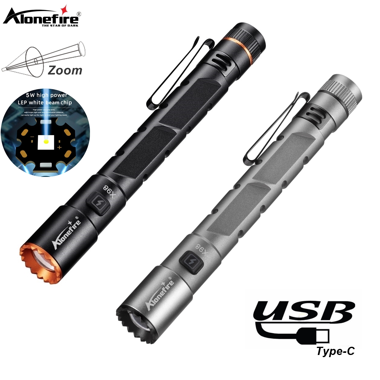 ไฟฉายปากกา Alonefire Zoom Mini - Street Fashion Blog บทวิจารณ์และราคา
