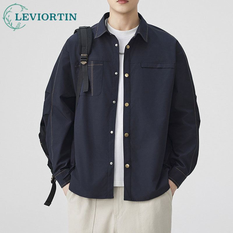 เสื้อเชิ้ตแขนยาวสีพื้นสไตล์ลำล - Street Fashion Japan Brand บทวิจารณ์และราคา