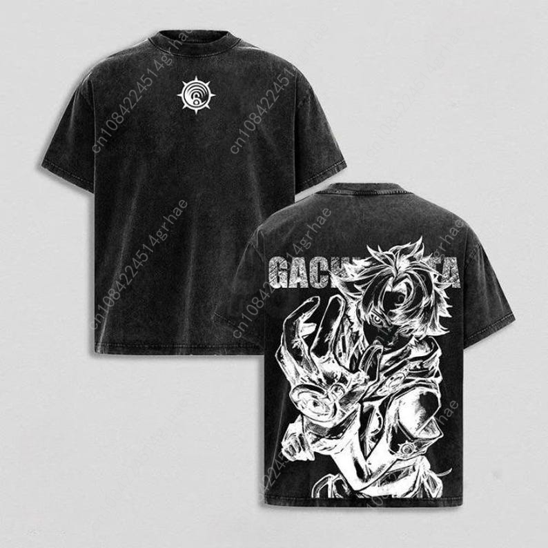เสื้อยืดลายอนิเมะวินเทจ Gachia - Street Fashion Vintage บทวิจารณ์และราคา