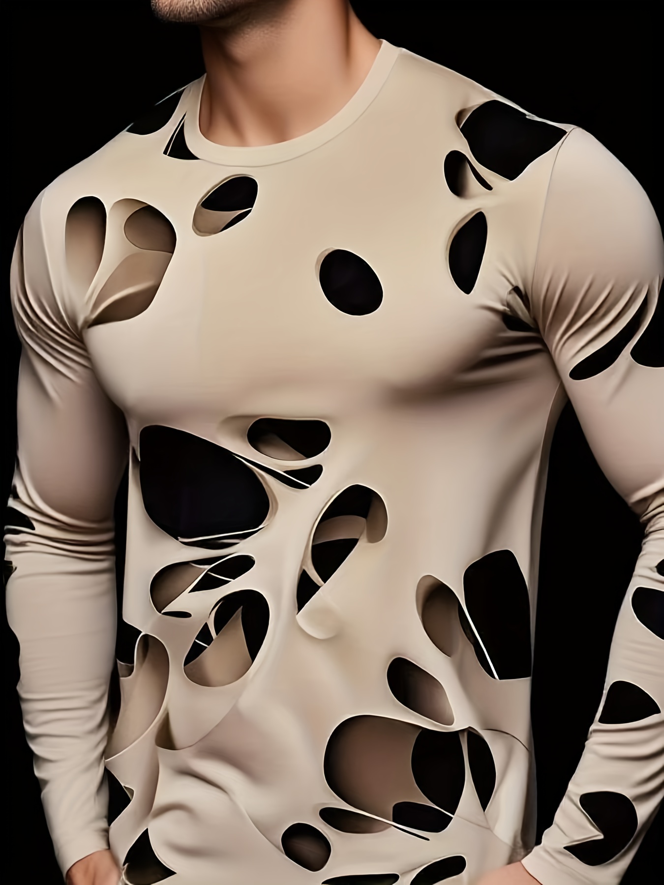 เสื้อยืดแขนยาวลายกราฟฟิตีนามธร - Street Fashion Graffiti บทวิจารณ์และราคา