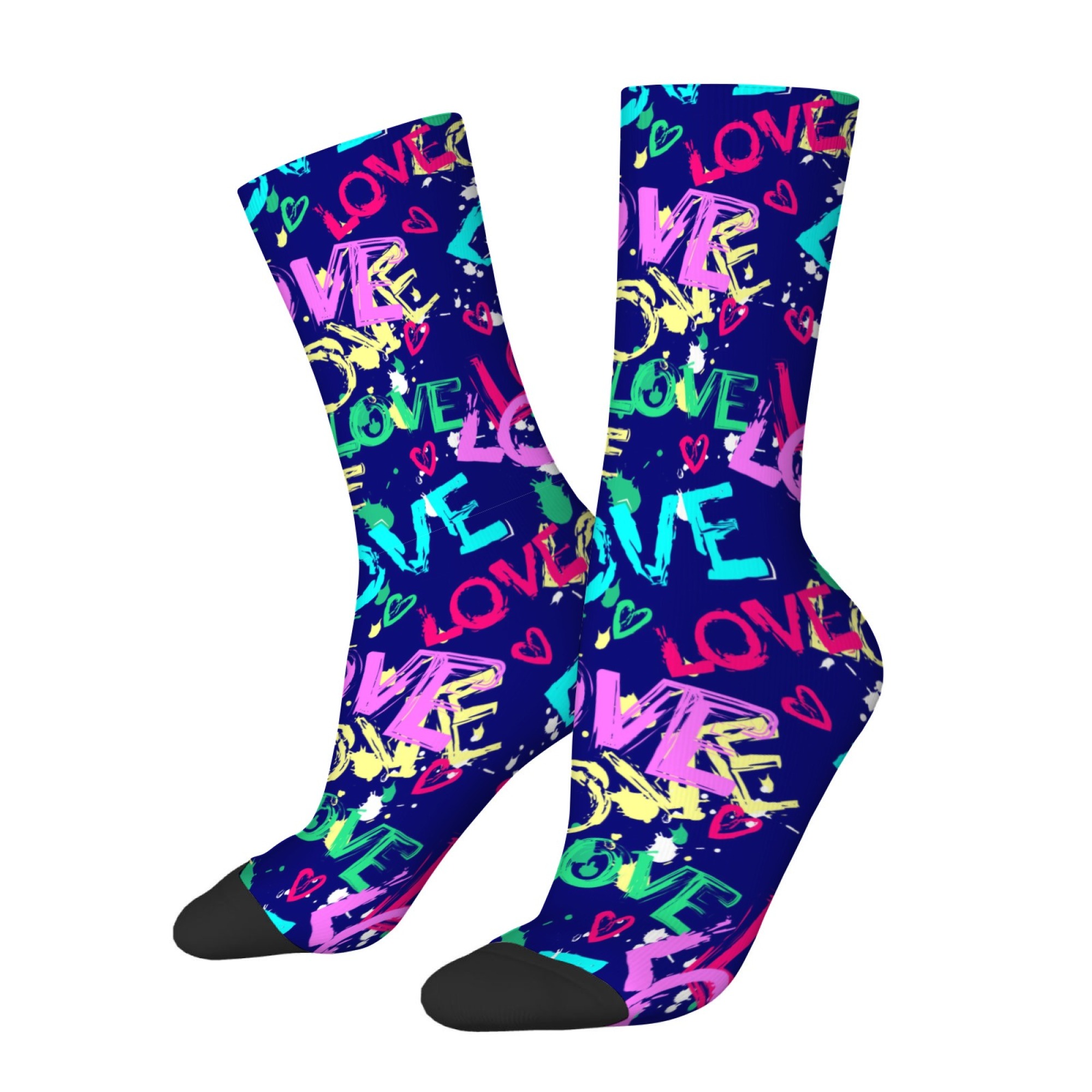 ถุงเท้าผู้ชายลายกราฟฟิตีสีสันส - Street Fashion Graffiti บทวิจารณ์และราคา
