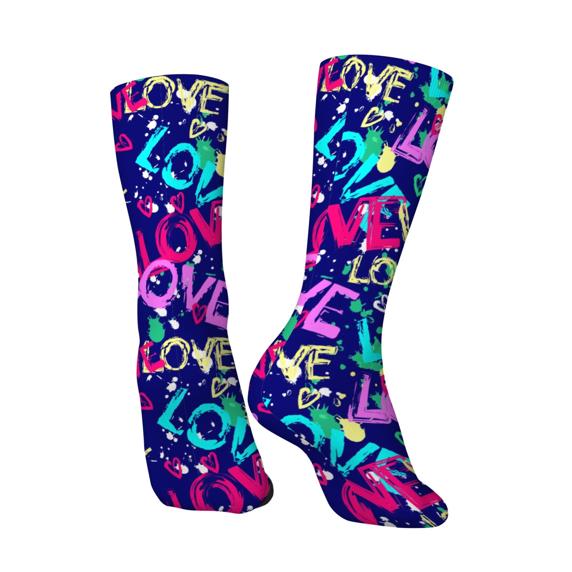 ถุงเท้าผู้ชายลายกราฟฟิตีสีสันส - Street Fashion Graffiti บทวิจารณ์และราคา