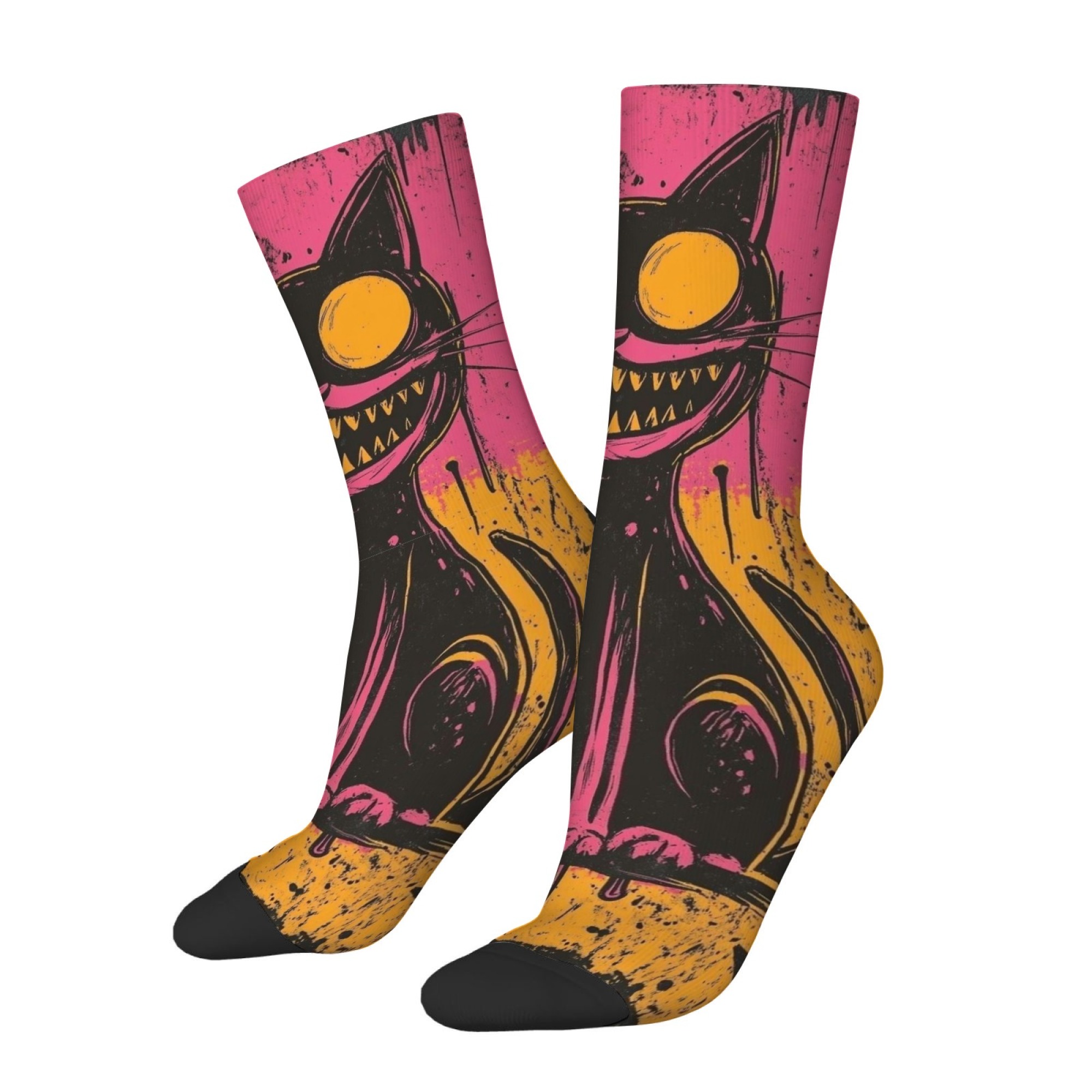 ถุงเท้าลายกราฟฟิตี้แมวสุดเท่สำ - Street Fashion Graffiti บทวิจารณ์และราคา