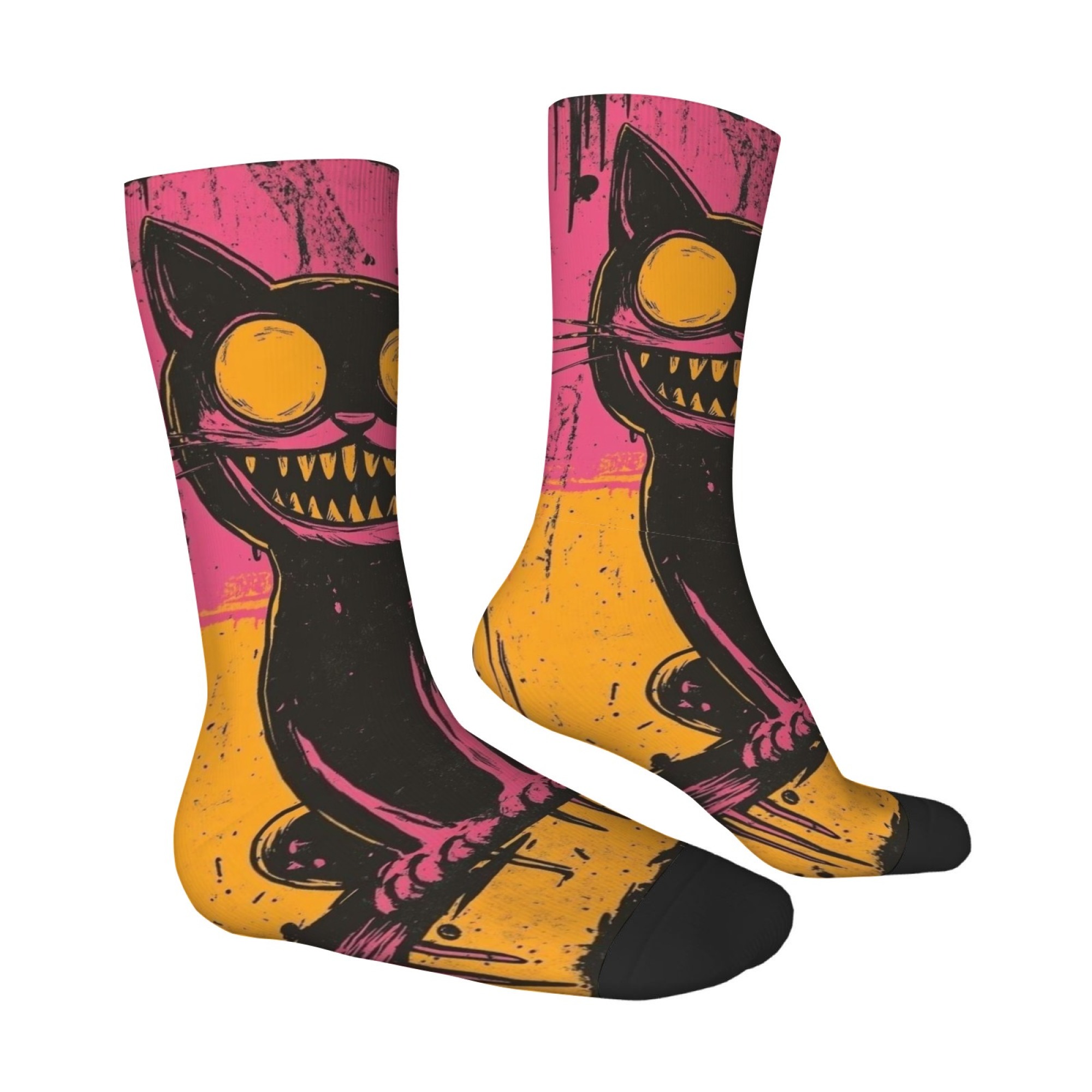 ถุงเท้าลายกราฟฟิตี้แมวสุดเท่สำ - Street Fashion Graffiti บทวิจารณ์และราคา